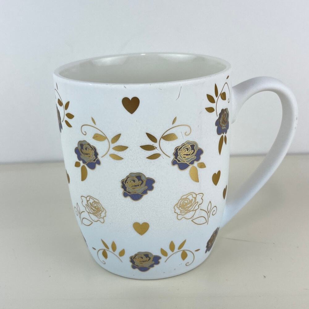 Petal & Pearl Rose and Hearts Soft Touch 16 oz Mug